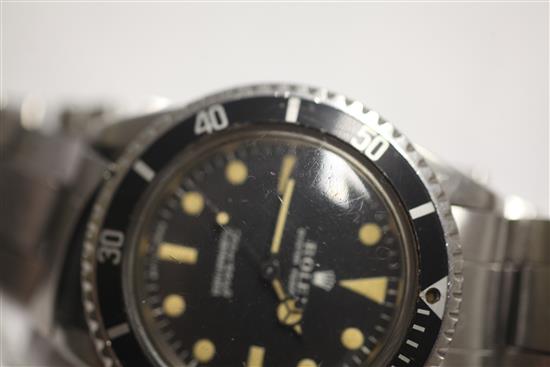 A gentlemans 1967 Rolex stainless steel Submariner wristwatch, ref no. 5513; serial no. 1607300, bracelet no. 7839, with Rolex box.